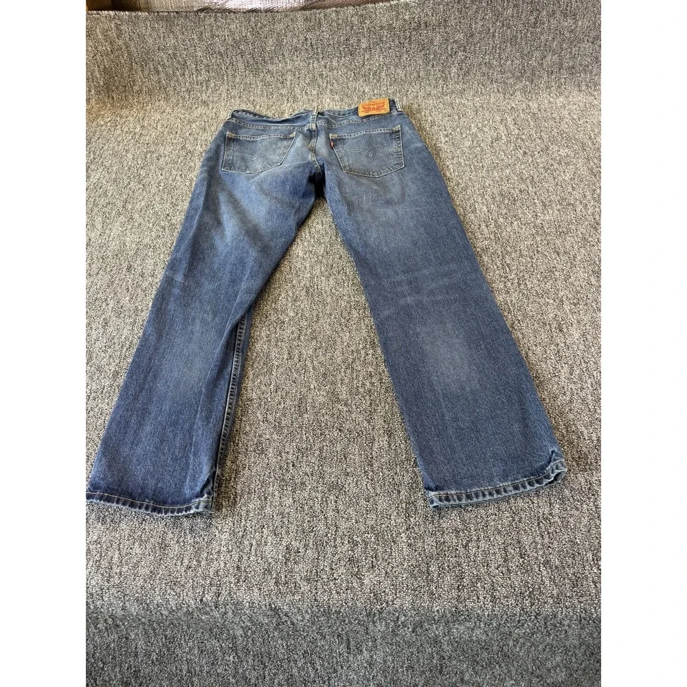 Levi's 559 Jeans Mens 36x32 Blue Denim Whiskered Medium Wash Straight Streetwear